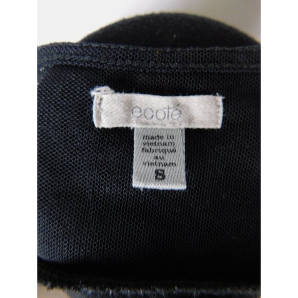 Black Lace Yoke Sheer Sleeve Top By Ecoté Size S - Picture 5 of 10